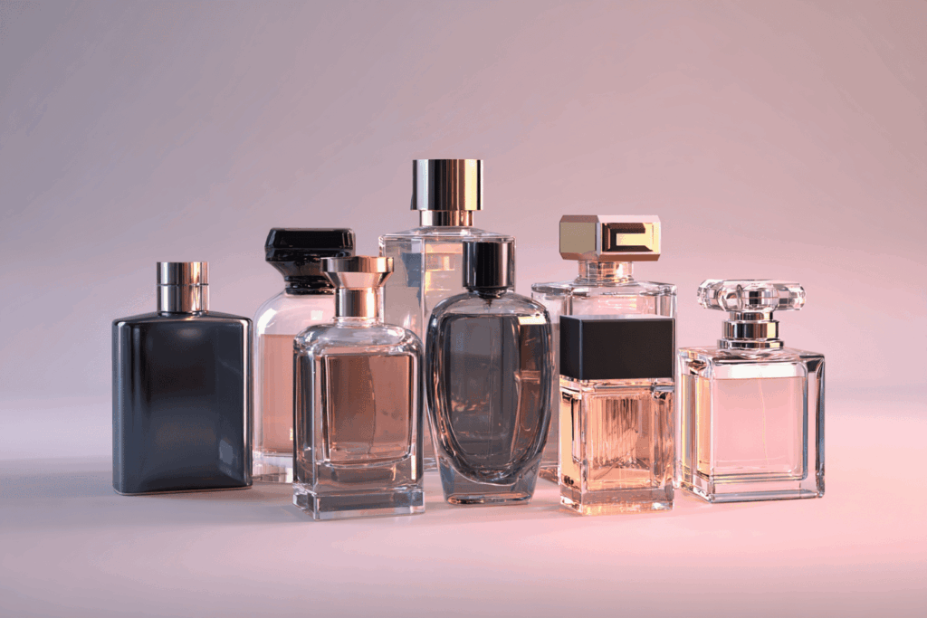 Afbeelding met parfumflesjes