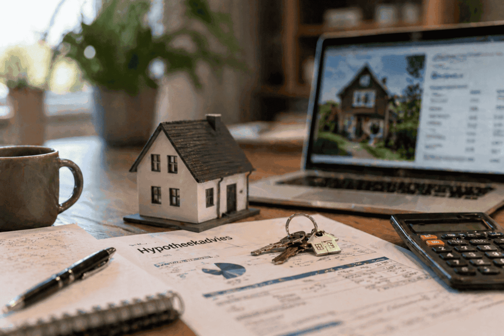 Documenten en laptop bij voorbereiding op hypotheekadvies snelheid en aanvraagproces