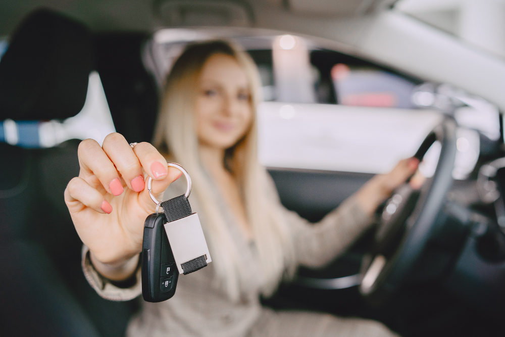 meid die het rijbewijs heeft gehaald.