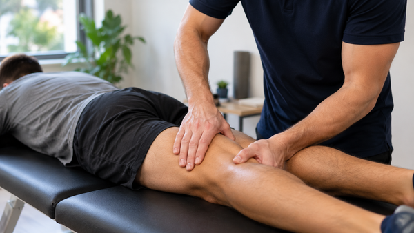 fysiotherapeut past manuele therapie toe bij verrekte spier